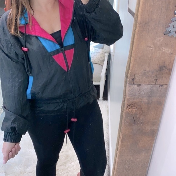 Vintage 80’s black jacket size medium - Picture 2 of 11